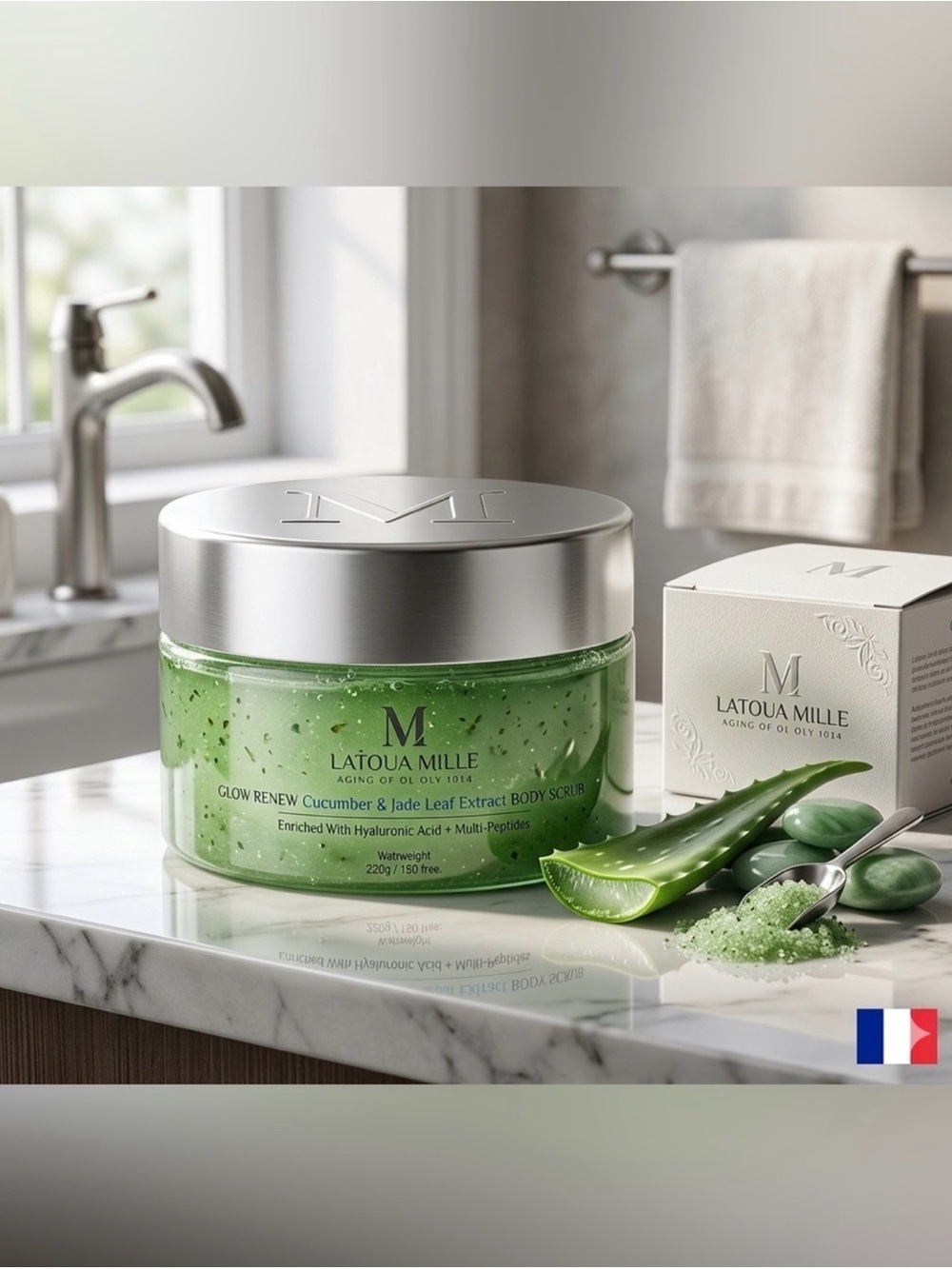 Latoua Mille Retinol Glow Renew Coconut Sea Salt Body Scrub *Retail $150*